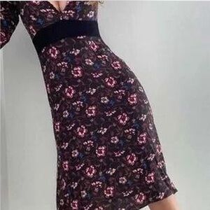 Babydoll V Neck Midi Dress Cinched sleeve Wednesday Whimsigoth y2k Love Lemons